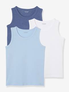 Jungenkleidung-Unterwäsche & Socken-Unterhemden-3er-Pack Jungen Unterhemden BASIC Oeko-Tex