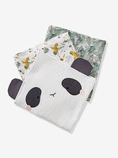 Babyartikel-Wickelunterlagen & Wickelzubehör-Wickeltücher-3er-Pack Baby Wickeltücher „Pandafreunde“