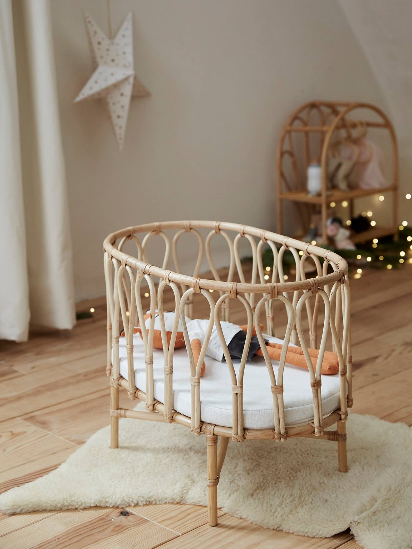 Puppenbett aus Rattan MINI BOHO