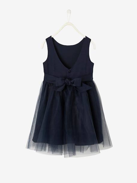 Festliches Mädchenkleid, Satin und Tüll - hellblau+marine+mint+weiß+zartrosa - 6