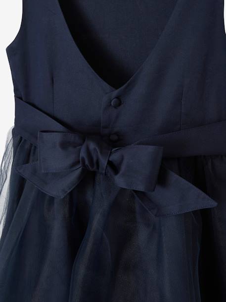 Festliches Mädchenkleid, Satin und Tüll - hellblau+marine+mint+weiß+zartrosa - 9