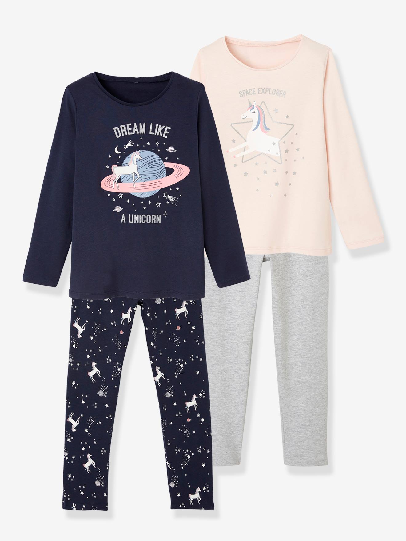 DAUGHTER QUEEN Schlafanzug Jungen Langarm Zweiteiliger Kinder Baumwolle Nachtwäsche Winter Pyjamas