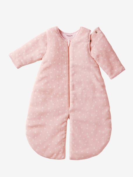 Schlafsack/Overall für Babys, Mikrofaser - blau/dreiecke+rosa/sterne - 5