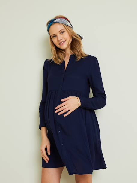 Hemdblusenkleid, Schwangerschaft & Stillzeit - nachtblau - 1