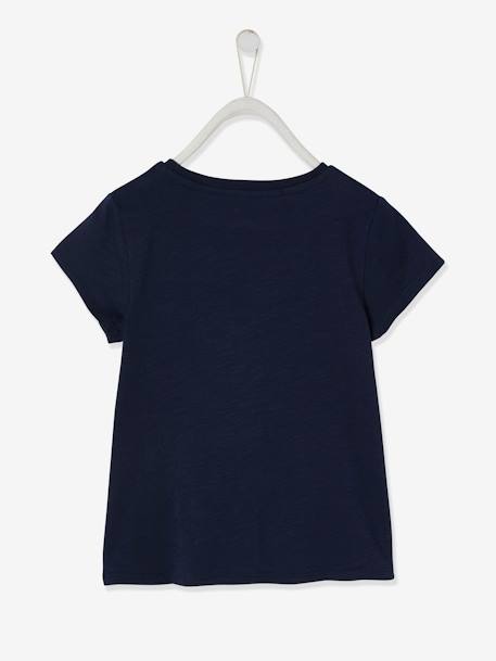 Mädchen Sport-T-Shirt mit Glanzstreifen BASIC Oeko-Tex - blau+koralle+nachtblau+pfirsich+wollweiß+zartrosa - 8