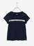 Mädchen Sport-T-Shirt mit Glanzstreifen BASIC Oeko-Tex - blau+nachtblau+wollweiß+zartrosa - 4
