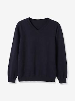 Jungenkleidung-Pullover, Strickjacken, Sweatshirts-Pullover-Jungen Pullover mit V-Ausschnitt CYRILLUS