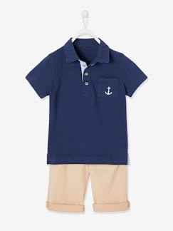 Jungenkleidung-Shirts, Poloshirts & Rollkragenpullover-Poloshirts-Festliches Jungen-Set: Poloshirt und Shorts