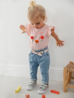 Babymode-Hosen & Jeans-Baby Mädchen Jeans mit Stoffgürtel