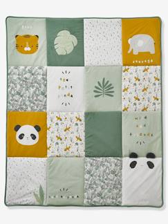 Dekoration & Bettwäsche-Kinderbettwäsche-Kuscheldecken & Tagesdecken-Baby Spieldecke „Pandafreunde“, Patchwork-Design