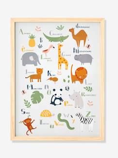 Dekoration & Bettwäsche-Dekoration-Wohnaccessoires-Kinderzimmer Poster mit Rahmen „Dschungeltiere“