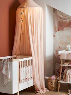 Kinderzimmer-Kindermöbel-Babybetten & Kinderbetten-Betthimmel „Rosentraum“, Musselin