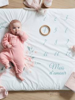 Dekoration & Bettwäsche-Kinderbettwäsche-Kuscheldecken & Tagesdecken-Baby Meilenstein-Decke „Rosentraum“