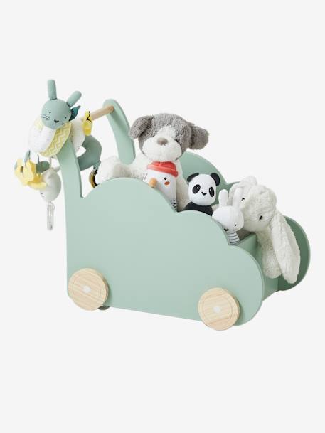 Fahrbare Spielzeugkiste „Wolke“ - grau+grün+rosa+weiß - 5
