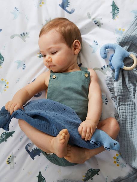Baby Geschenk-Set: Schmusetuch und Greifling „Kleiner Dino“ - blau - 4