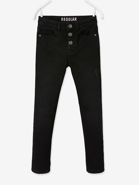 Mädchen Jeans, gerades Bein Oeko-Tex® - bleached+double stone+grau+schwarz - 31