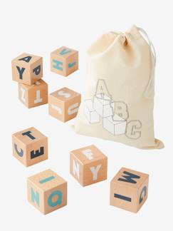 Spielzeug-Baby-Tasten & Greifen-10 große Buchstaben-Würfel aus Holz FSC®