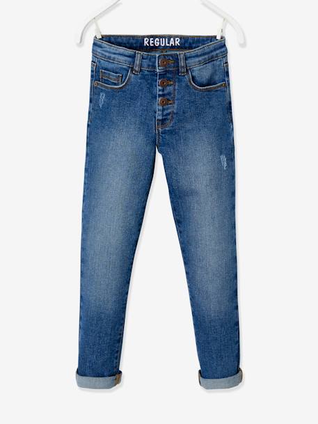Mädchen Jeans, gerades Bein Oeko-Tex® - bleached+blue stone+double stone+grau - 16