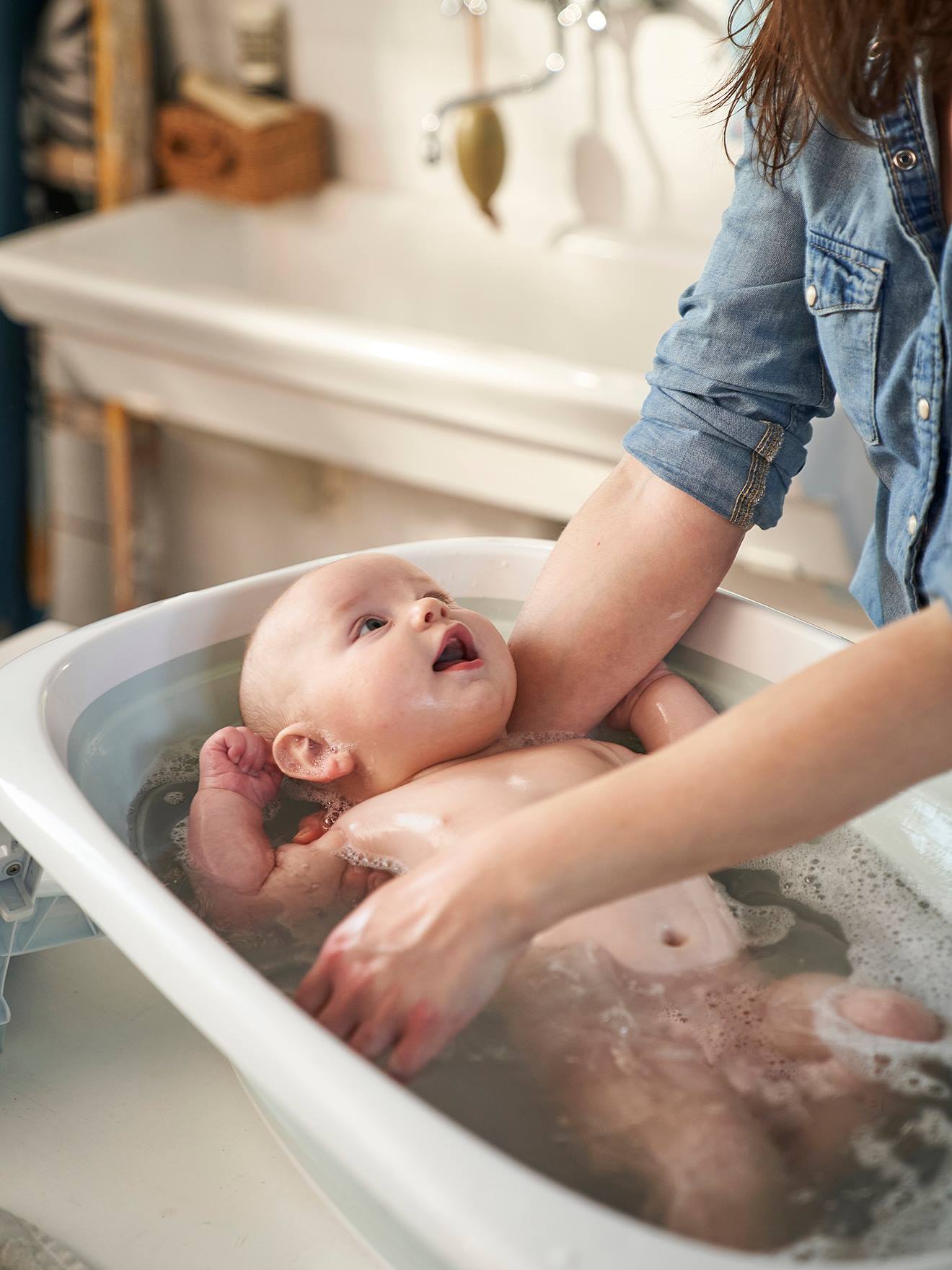 150cm Faltbare Badewanne mit Temperaturindikator Bathtub für Erwachsene Baby 