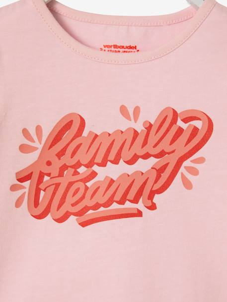 vertbaudet x Studio Jonesie: Baby Mädchen T-Shirt „Family Team“, Bio-Baumwolle - rosa - 3