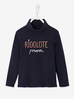 Maedchenkleidung-Shirts & Rollkragenpullover-Rollkragenpullover-Mädchen Rollkragenshirt mit Glanzmotiv
