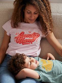Umstandsmode-vertbaudet x Studio Jonesie: Damen T-Shirt „Family Team“, Bio-Baumwolle