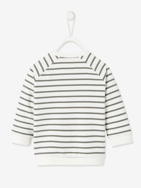 Baby Sweatshirt, Streifen - braun gestreift+grau gestreift - 6