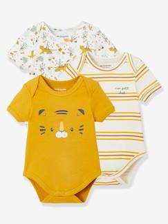 Babymode-Bodys-3er-Pack Baby Schlupfbodys, Tiger, Kurzarm Oeko Tex®