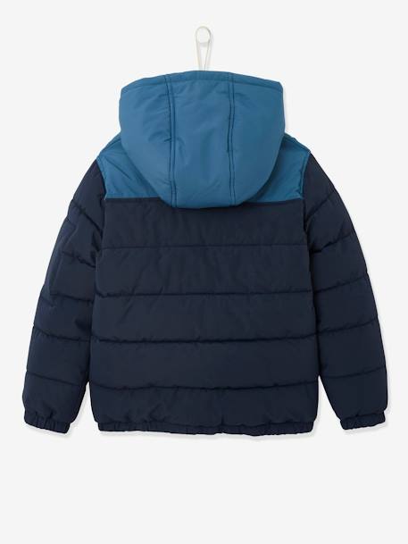 Jungen Steppjacke mit Kapuze, Recycling-Polyester - khaki+marine - 11