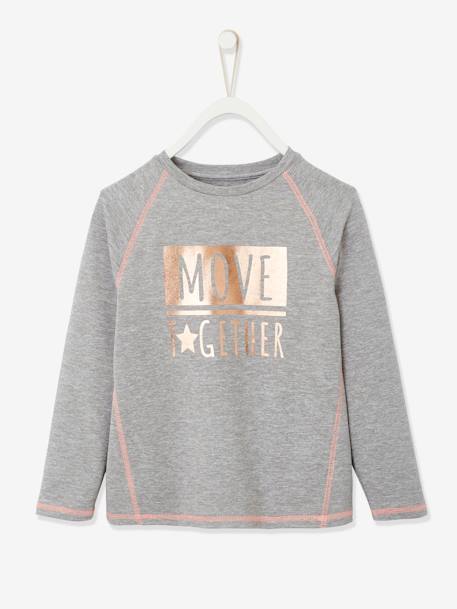 Mädchen Sport-Shirt „Move Together“ - grau meliert - 1