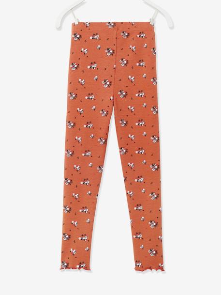 Mädchen Leggings, gerippt - braun bedruckt+dunkelgrau meliert+graugrün+senfgelb+zartrosa - 2