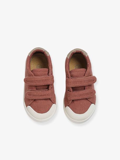 Mädchen Baby Klett-Sneakers, Cord - altrosa - 4