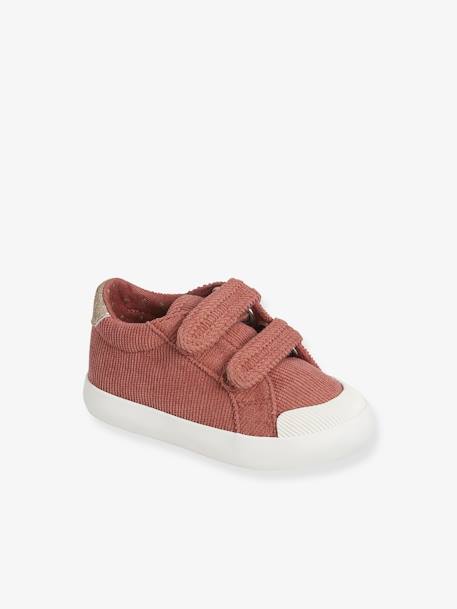 Mädchen Baby Klett-Sneakers, Cord - altrosa - 1