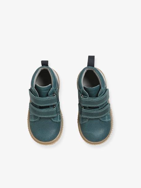 Jungen Baby Boots, Klettverschluss - dunkelblau+grau+karamell+petrol - 22