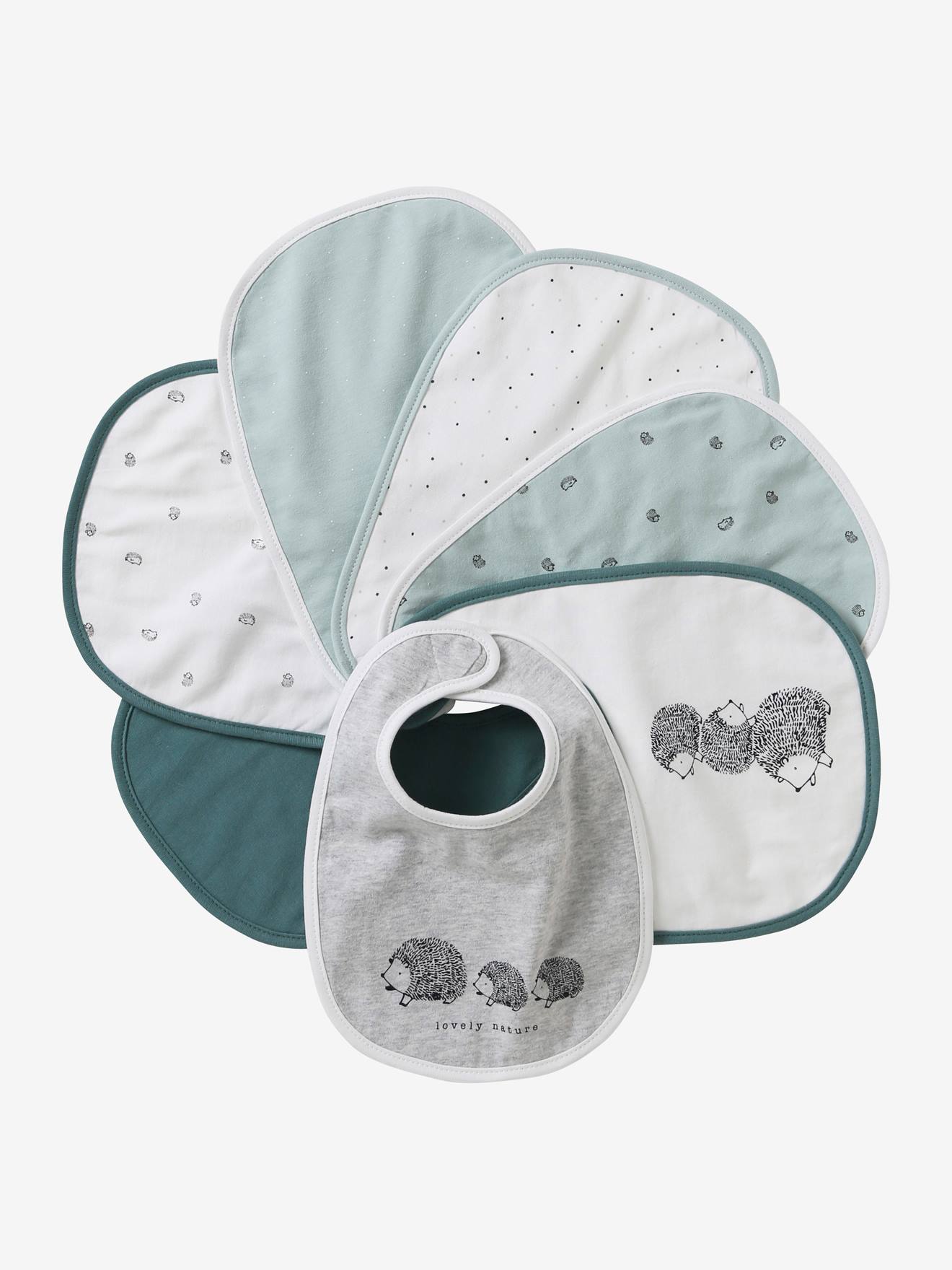 7er-Pack Baby-Lätzchen mit Klett Bio-Baumwolle lovely e
