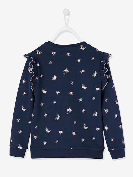 Mädchen Sweatshirt mit Volants und Schriftzug - beige bedruckt+bordeaux+nachtblau bedruckt - 9
