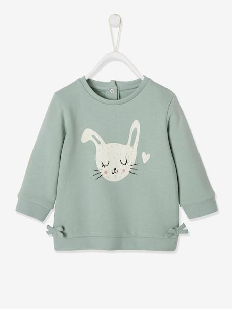Mädchen Baby Sweatshirt mit Tiermotiv - altrosa+aquamarin+ziegel - 4