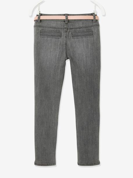 Die „Unverwüstliche“, robuste Mädchen Jeans, Slim-Fit mit Gürtel - grau - 6