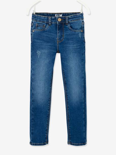 Mädchen Slim-Fit-Jeans ,,waterless', Hüftweite REGULAR - blue stone+dark blue+grau+schwarz - 8