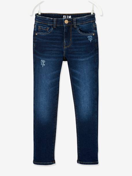 Mädchen Slim-Fit-Jeans WATERLESS, Hüftweite COMFORT, Bundweite verstellbar blue stone+dark blue+grau+schwarz 7