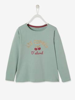 Maedchenkleidung-Mädchen Shirt mit Message-Print, Glanzdetails Oeko Tex®
