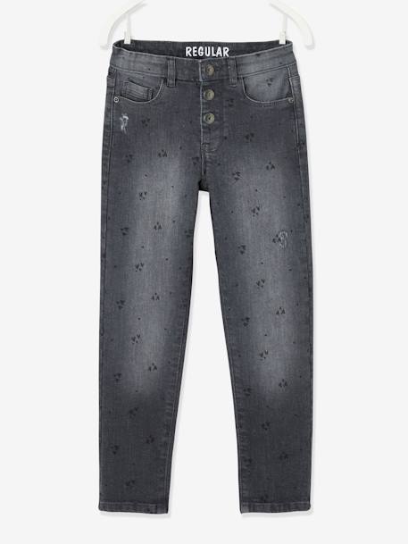 Mädchen Jeans, gerades Bein Oeko-Tex - bleached+double stone+grau - 27