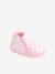 Mädchen Baby Hausschuhe, Reißverschluss - rosa bedruckt - 1