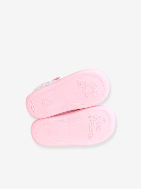 Mädchen Baby Hausschuhe, Reißverschluss - rosa bedruckt - 5