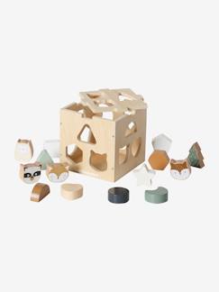 Spielzeug-Baby-Tasten & Greifen-Formen-Sortierbox ,,Grüner Wald", Holz FSC®