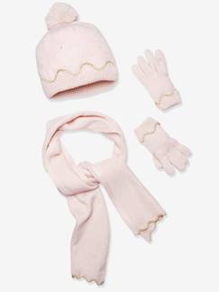 Maedchenkleidung-Accessoires-Mädchen-Set: Mütze, Schal & Handschuhe