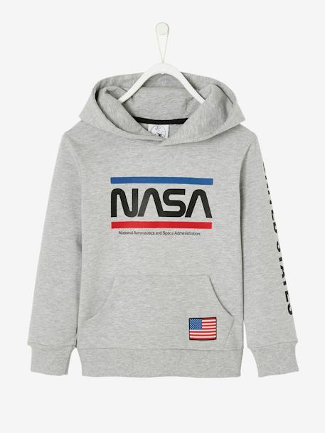 Jungen Sweatshirt mit Kapuze NASA - grau meliert - 1