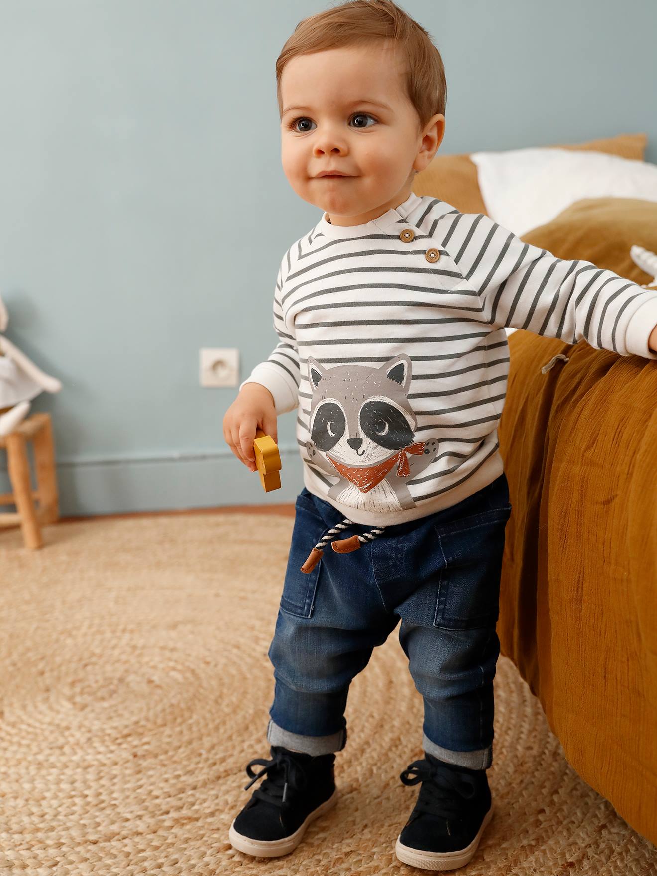 Baby Kleinkinder Junge Mädchen Strickjacke mit Rundhalsausschnitt und Button-Down-Kragen Unisex Langarm Mantel Sweatshirt