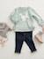 Mädchen Baby Sweatshirt mit Tiermotiv - altrosa+aquamarin+ziegel - 9