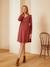 Kurzes Kleid für Schwangerschaft und Stillzeit - rot/bordeaux - 2